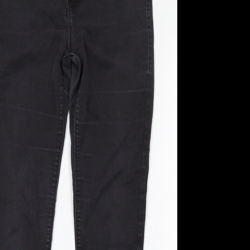 Dorothy Perkins Womens Grey  Cotton Skinny Jeans Size 14 L29 in Regular Button
