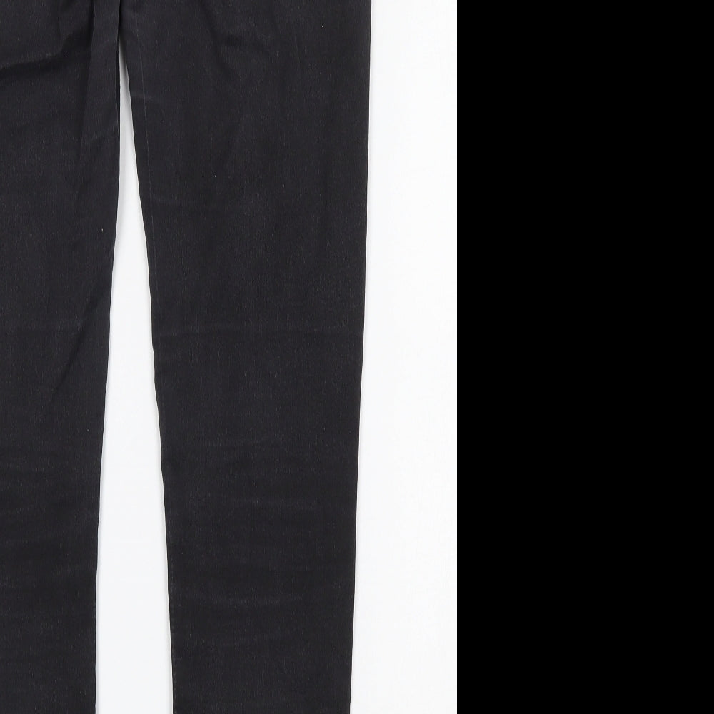 Dorothy Perkins Womens Grey  Cotton Skinny Jeans Size 14 L29 in Regular Button