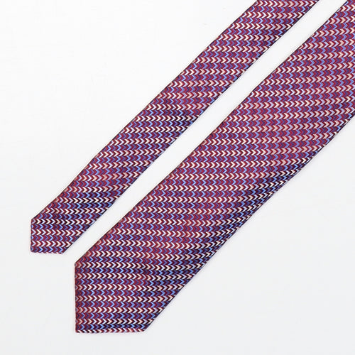 Marks and Spencer Mens Multicoloured Geometric Silk Pointed Tie One Size