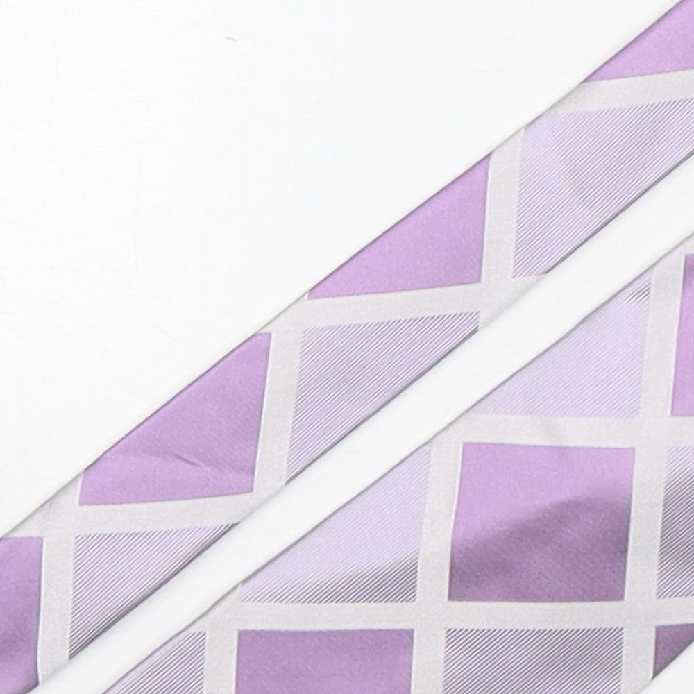 George Mens Purple Plaids & Checks Silk Pointed Tie One Size