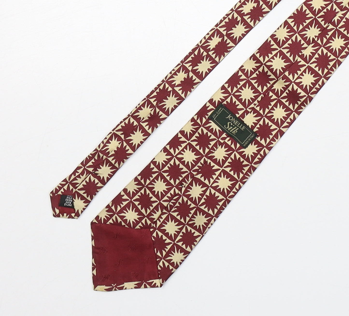 Jonelle Mens Multicoloured Geometric Silk Pointed Tie One Size