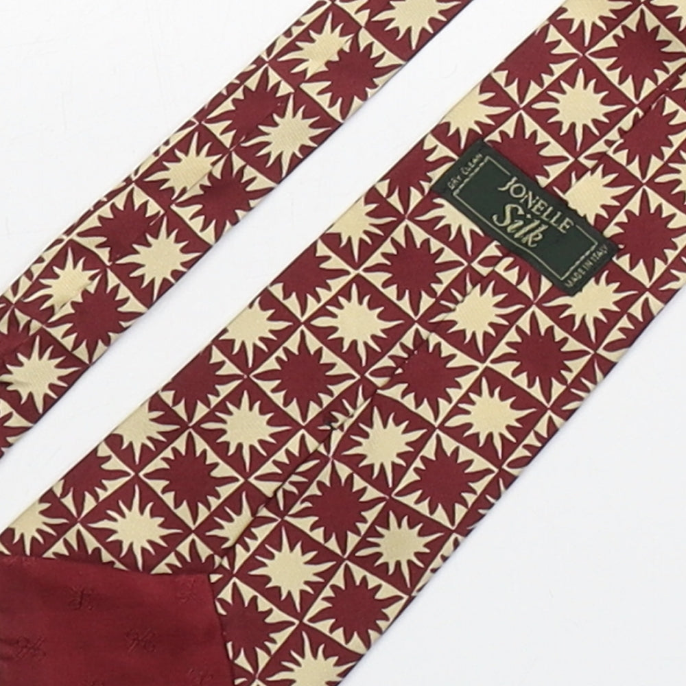 Jonelle Mens Multicoloured Geometric Silk Pointed Tie One Size