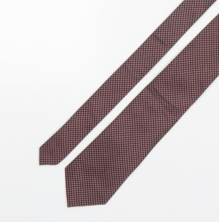 John Lewis Mens Red Polka Dot Silk Pointed Tie One Size