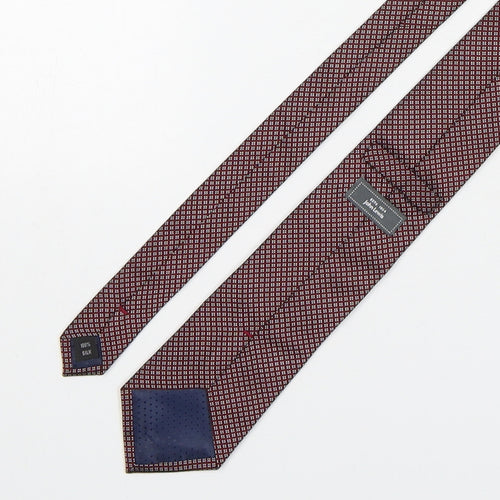 John Lewis  Mens Red Polka Dot Silk Pointed Tie One Size