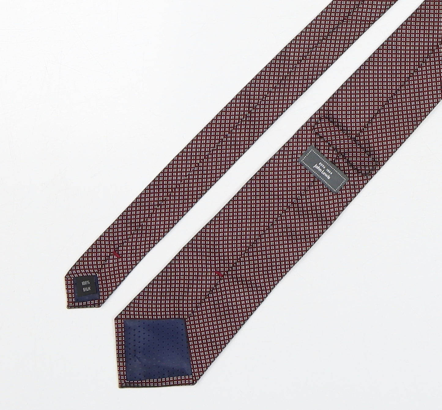 John Lewis  Mens Red Polka Dot Silk Pointed Tie One Size