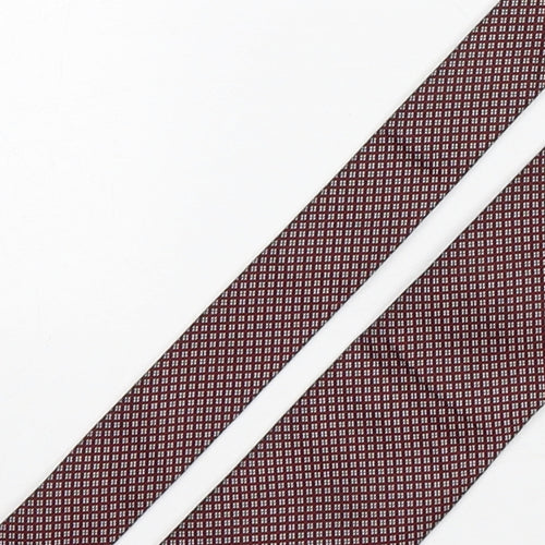 John Lewis  Mens Red Polka Dot Silk Pointed Tie One Size