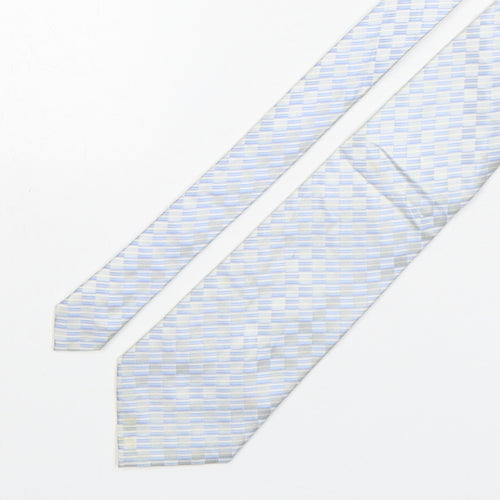 NEXT Mens Blue Plaids & Checks Silk Pointed Tie One Size
