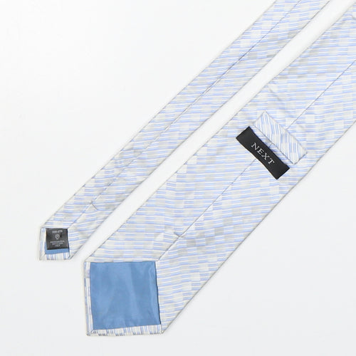 NEXT Mens Blue Plaids & Checks Silk Pointed Tie One Size