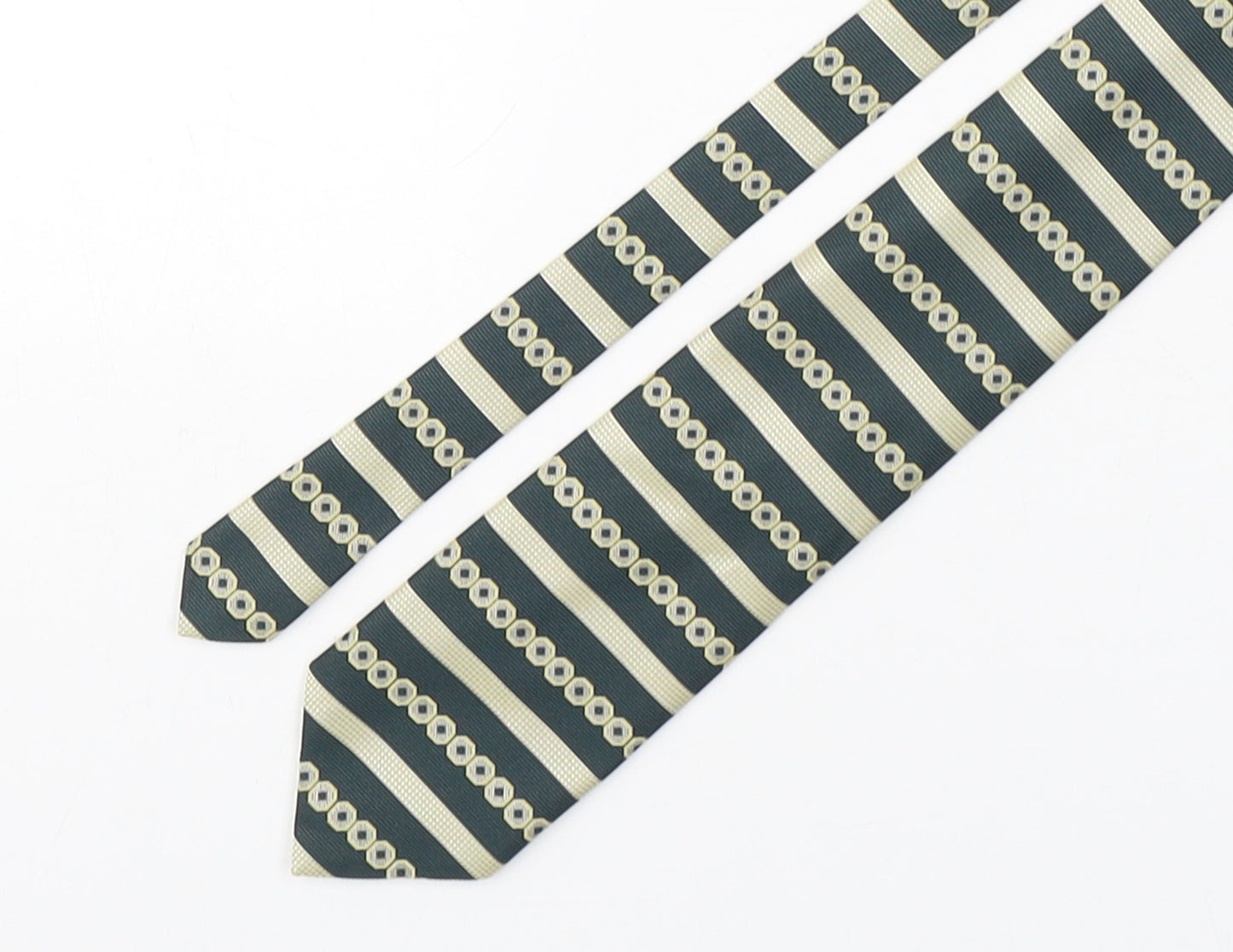 Burton  Mens Multicoloured Striped Polyester Pointed Tie One Size