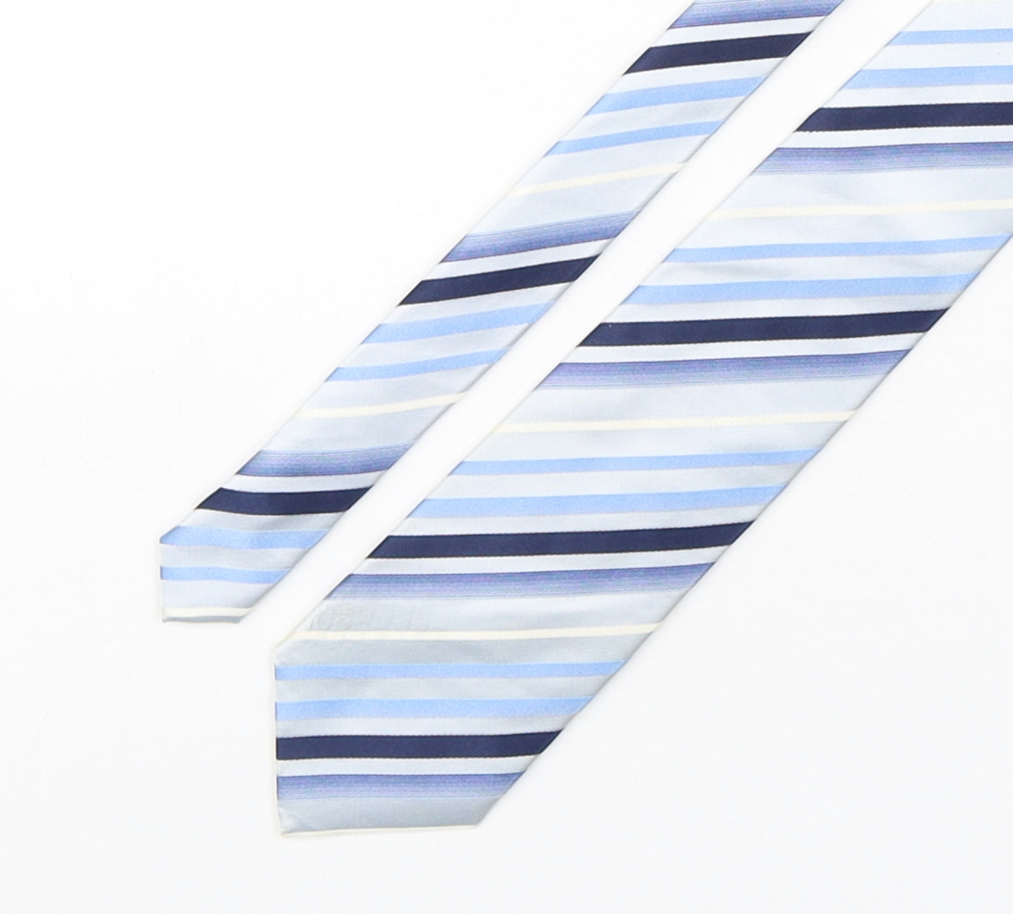 River Island  Mens Blue Striped Silk Pointed Tie One Size