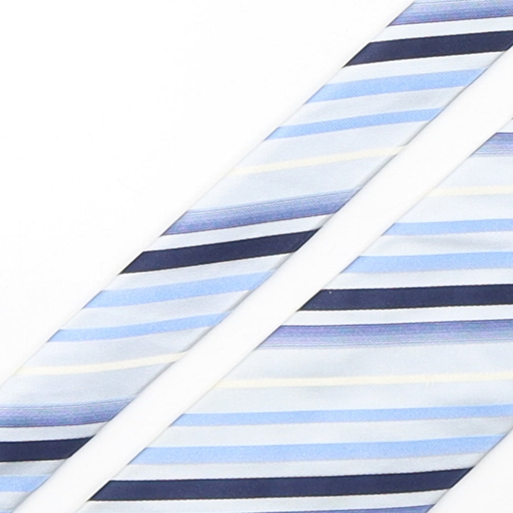 River Island  Mens Blue Striped Silk Pointed Tie One Size