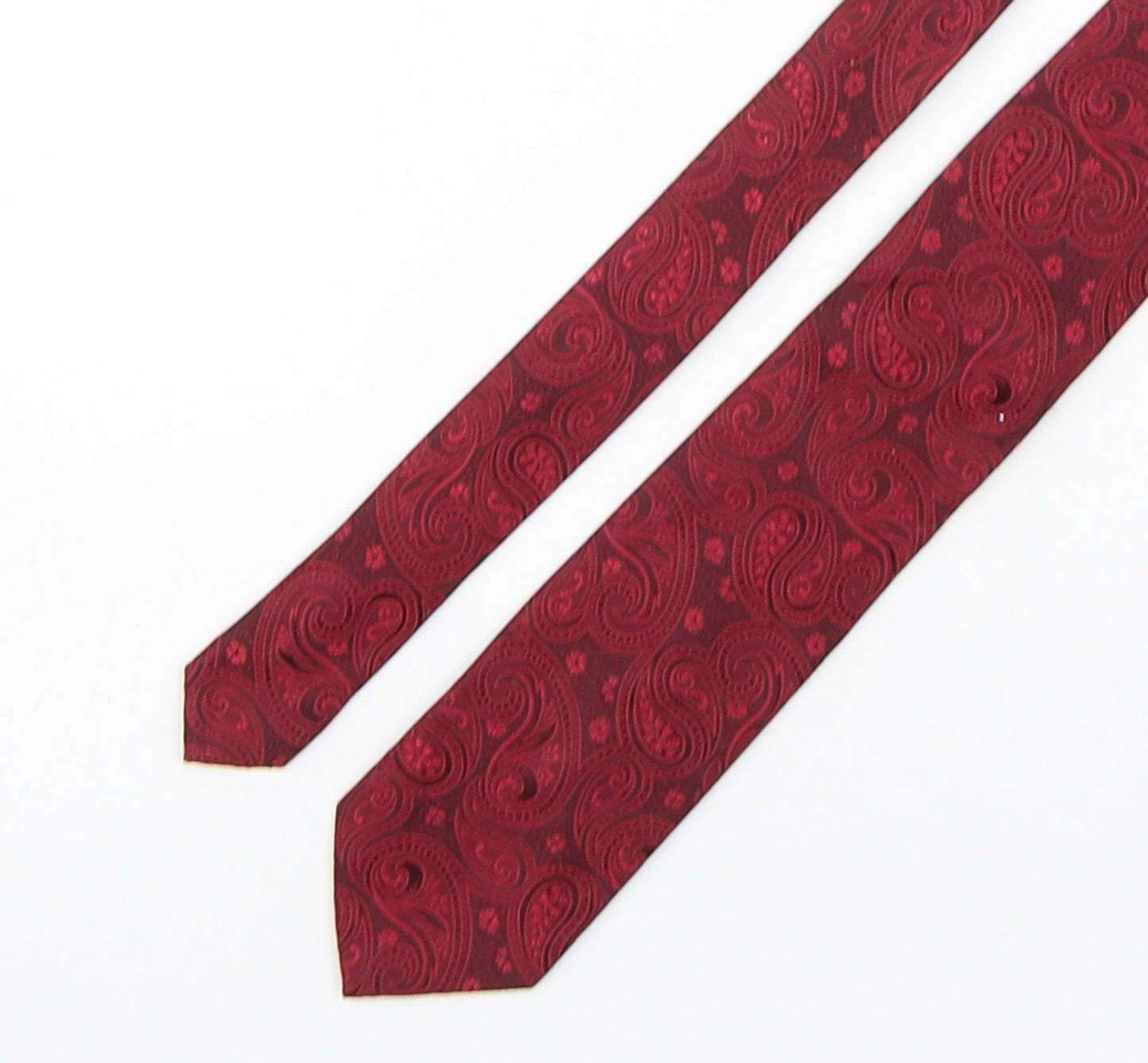 Paul Costelloe Mens Red Paisley Silk Pointed Tie One Size