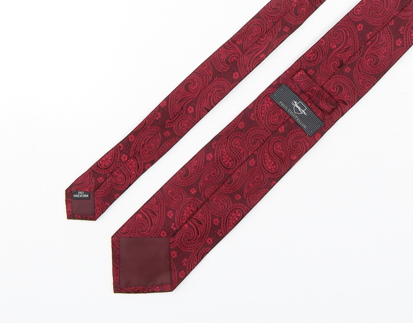 Paul Costelloe Mens Red Paisley Silk Pointed Tie One Size
