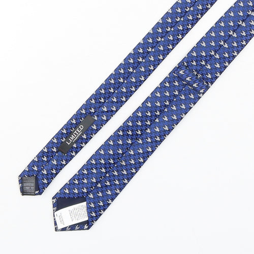 Marks and Spencer Mens Blue Geometric Polyester Pointed Tie One Size