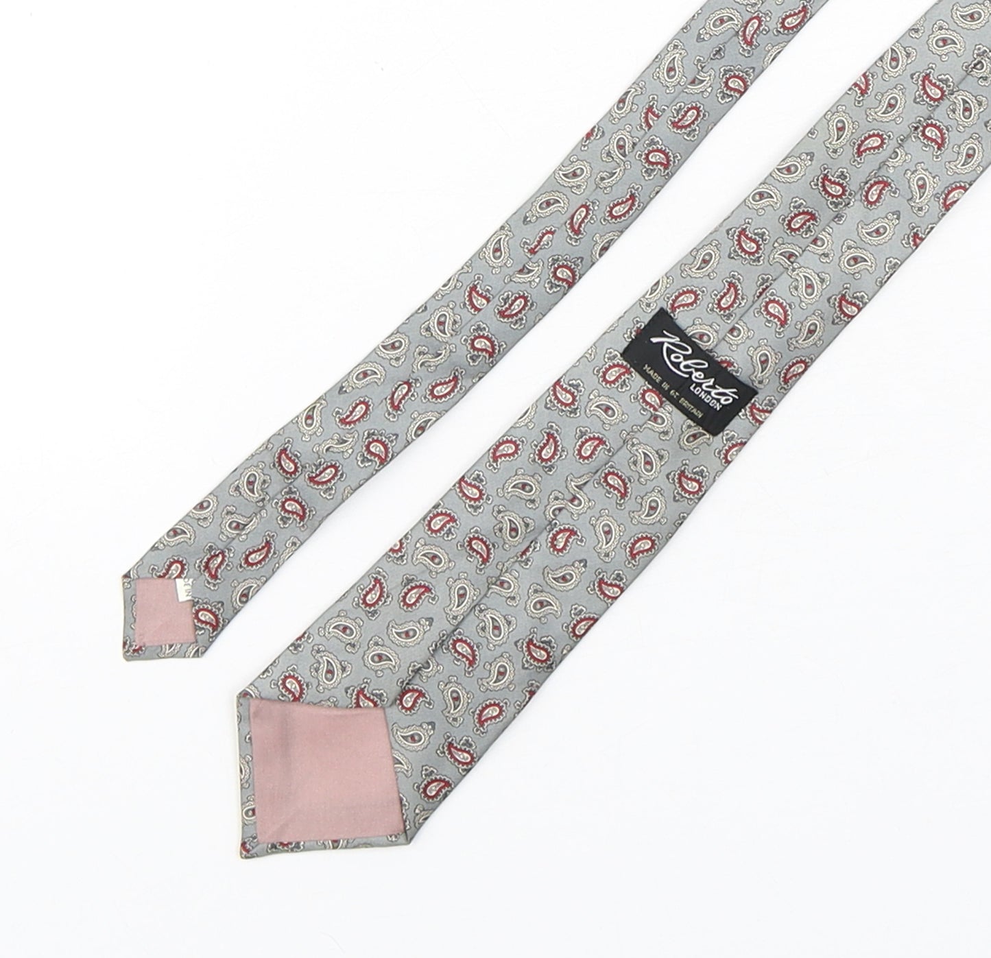 Roberto London  Mens Multicoloured Paisley Silk Pointed Tie One Size