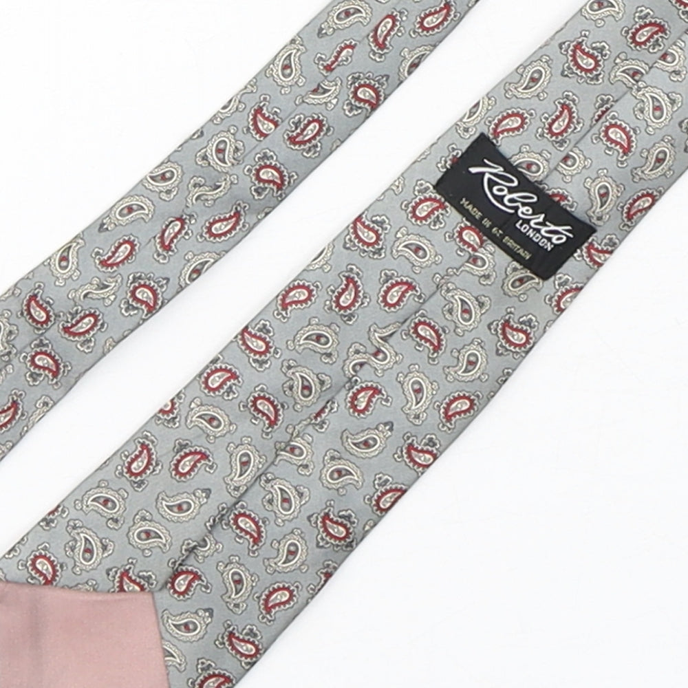 Roberto London  Mens Multicoloured Paisley Silk Pointed Tie One Size