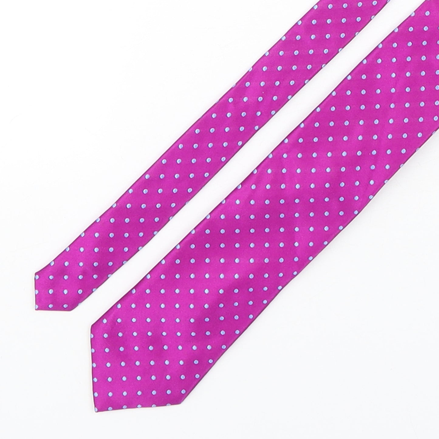 Marks and Spencer Mens Purple Polka Dot Silk Pointed Tie One Size
