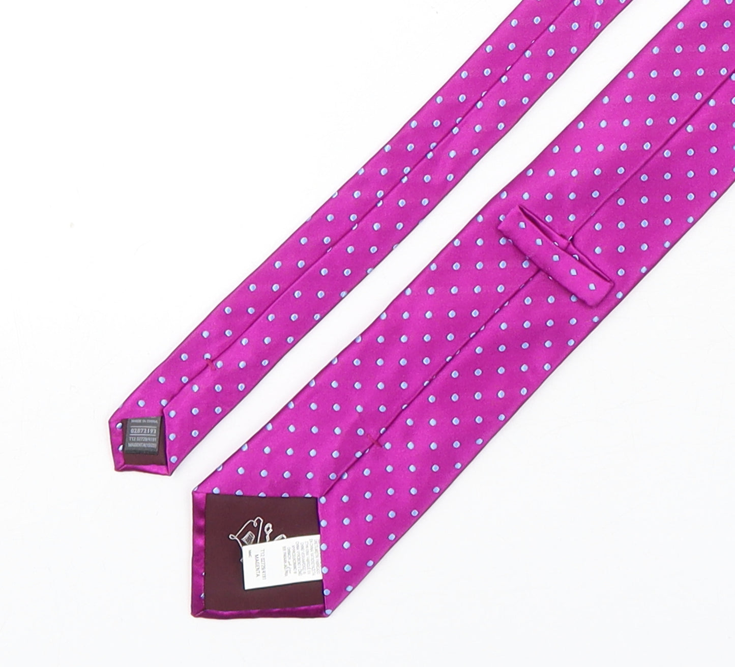 Marks and Spencer Mens Purple Polka Dot Silk Pointed Tie One Size