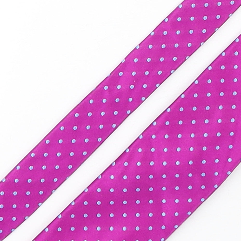 Marks and Spencer Mens Purple Polka Dot Silk Pointed Tie One Size