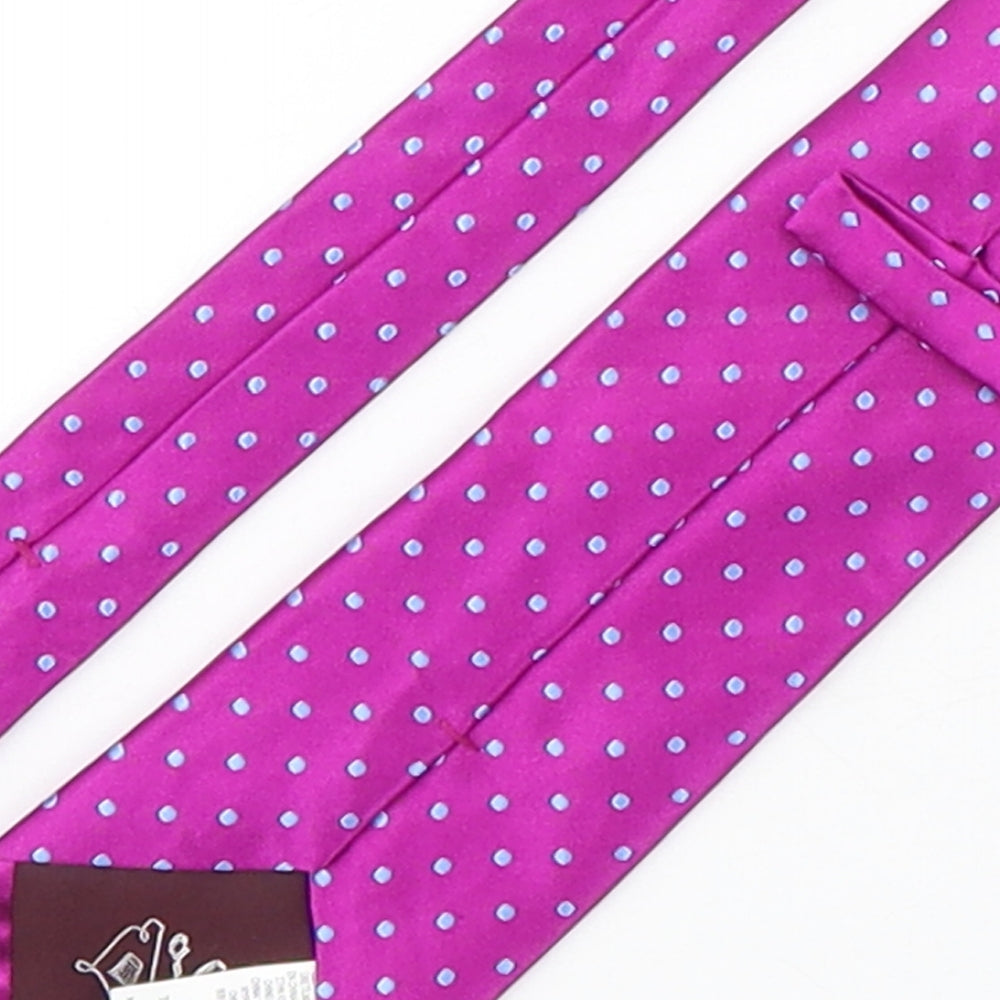 Marks and Spencer Mens Purple Polka Dot Silk Pointed Tie One Size