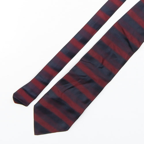 Angelo Litrico Mens Multicoloured Striped Silk Pointed Tie One Size
