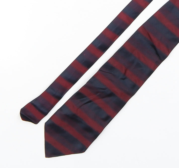 Angelo Litrico Mens Multicoloured Striped Silk Pointed Tie One Size
