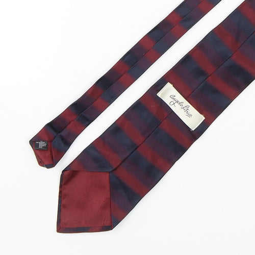 Angelo Litrico Mens Multicoloured Striped Silk Pointed Tie One Size