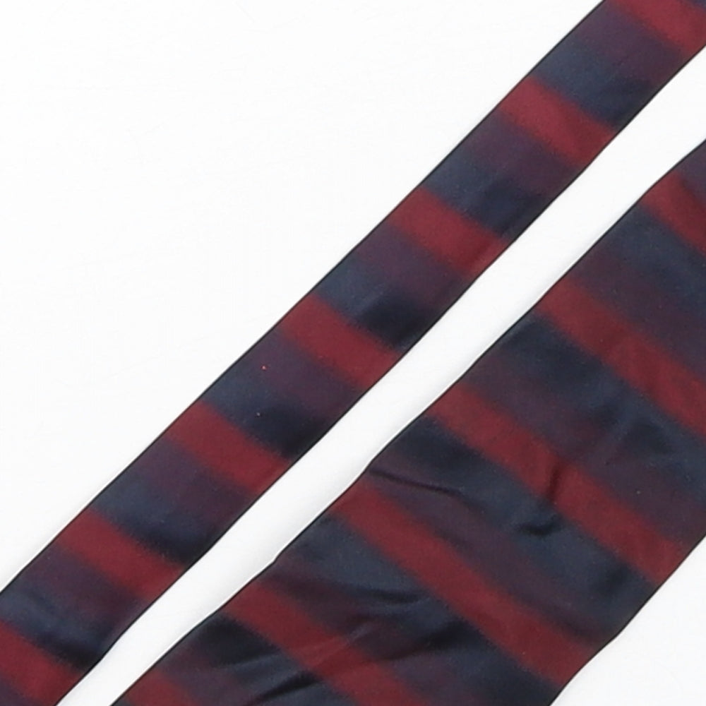 Angelo Litrico Mens Multicoloured Striped Silk Pointed Tie One Size