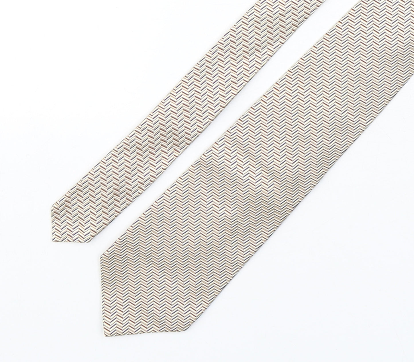 Piombo Mens Multicoloured Striped Silk Pointed Tie One Size