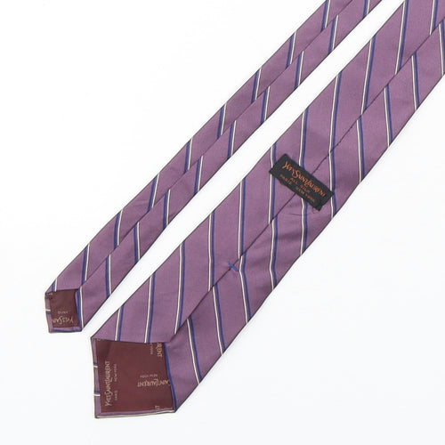 Yves Saint Laurent Mens Multicoloured Striped Silk Pointed Tie One Size