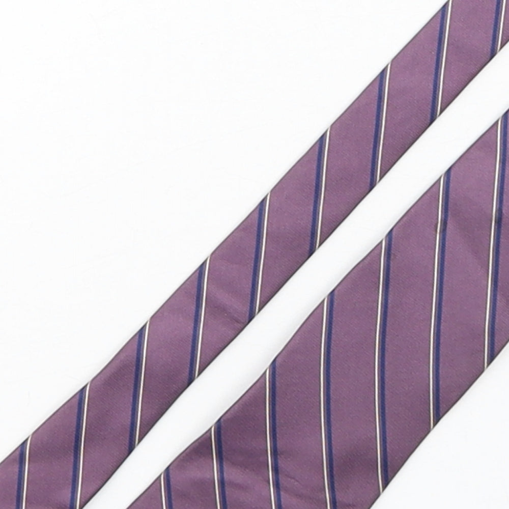 Yves Saint Laurent Mens Multicoloured Striped Silk Pointed Tie One Size