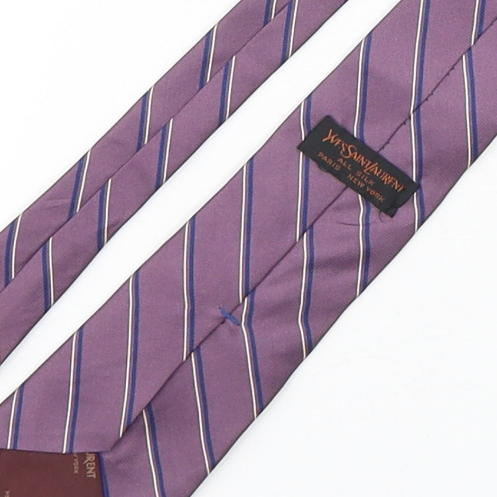 Yves Saint Laurent Mens Multicoloured Striped Silk Pointed Tie One Size