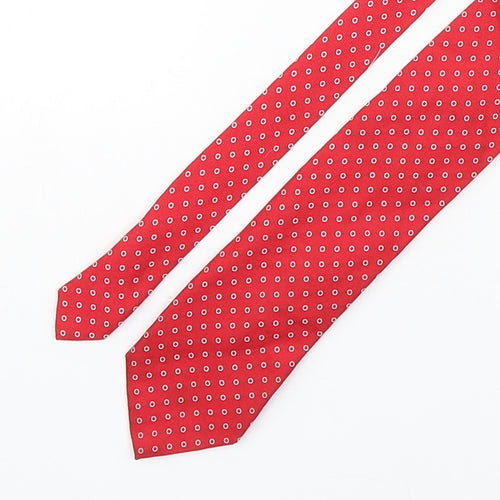 Marks and Spencer Mens Red Polka Dot Silk Pointed Tie One Size