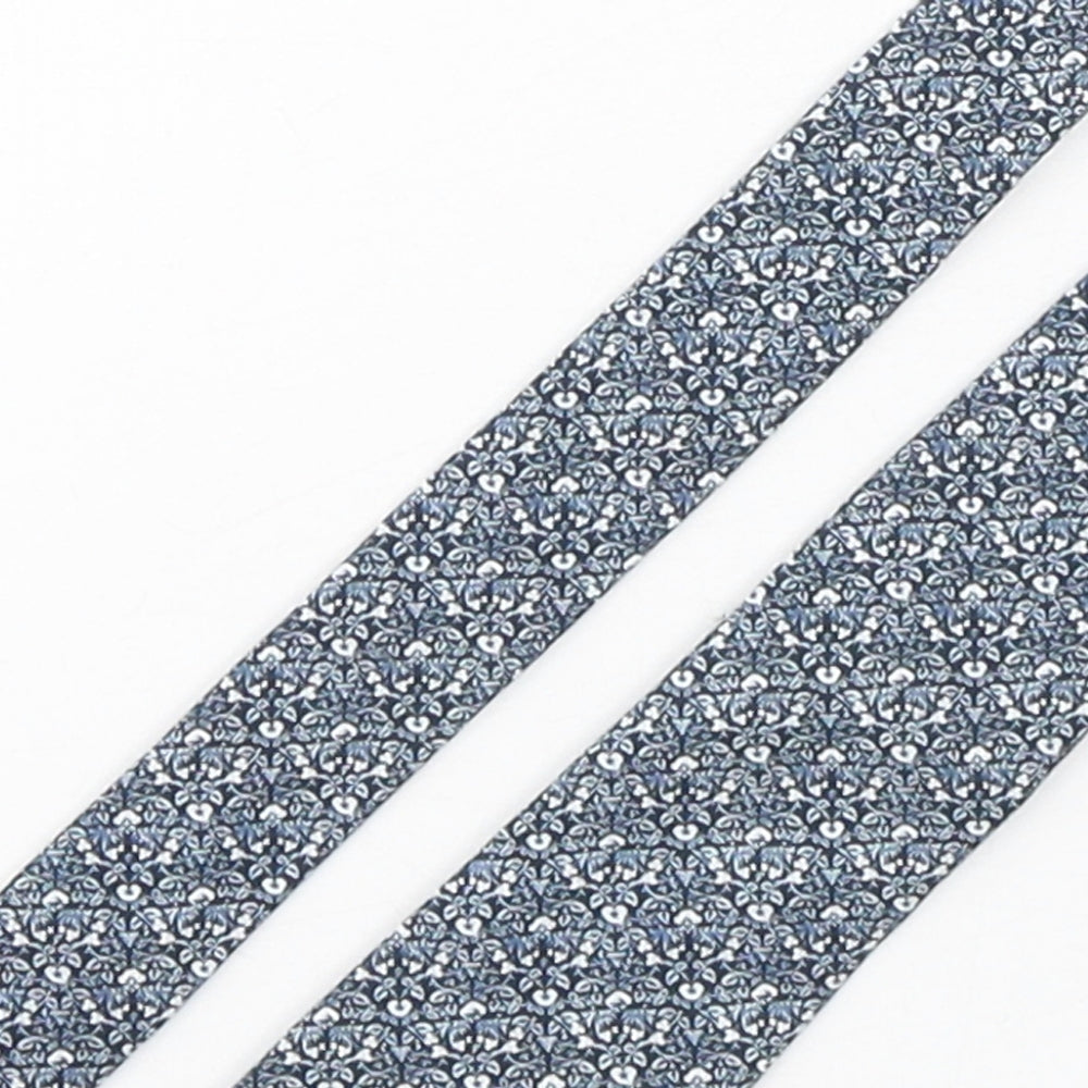 Marks and Spencer Mens Blue Floral Cotton Pointed Tie One Size