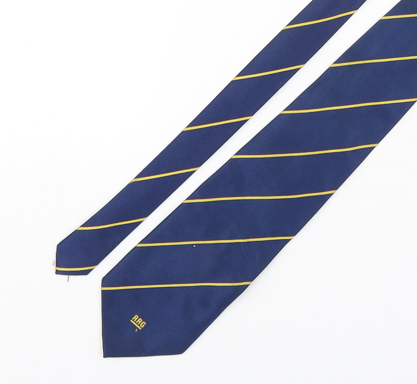 James Morton  Mens Multicoloured Striped Polyester Pointed Tie One Size