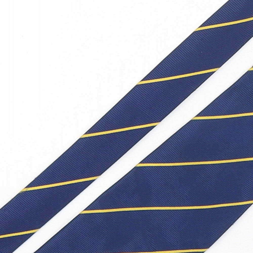 James Morton  Mens Multicoloured Striped Polyester Pointed Tie One Size