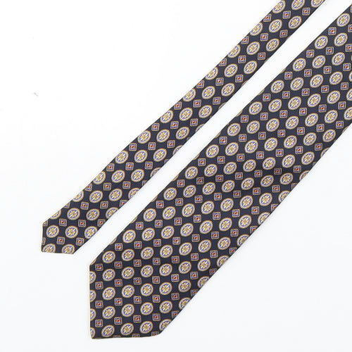 Christian Tyler  Mens Multicoloured Geometric Silk Pointed Tie One Size