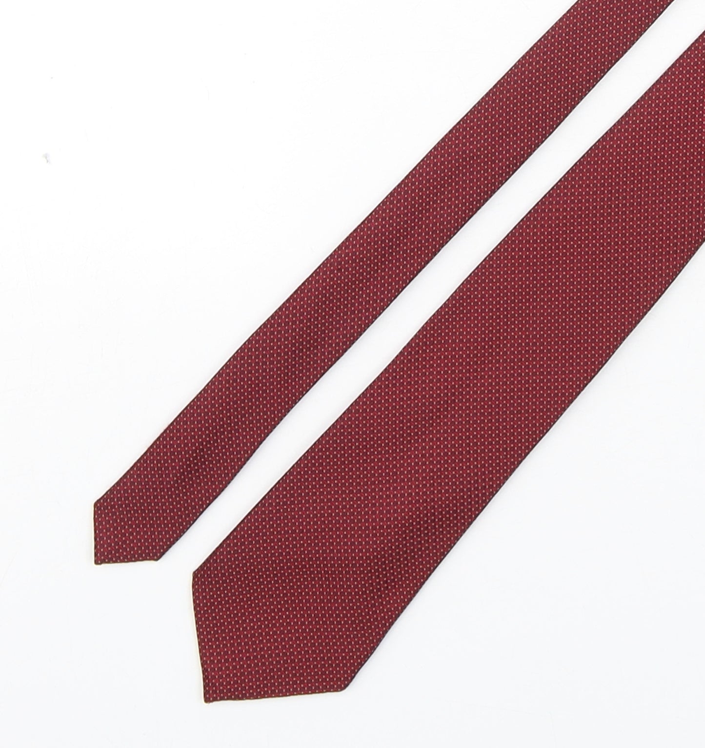 Marks and Spencer Mens Red Geometric Silk Pointed Tie One Size