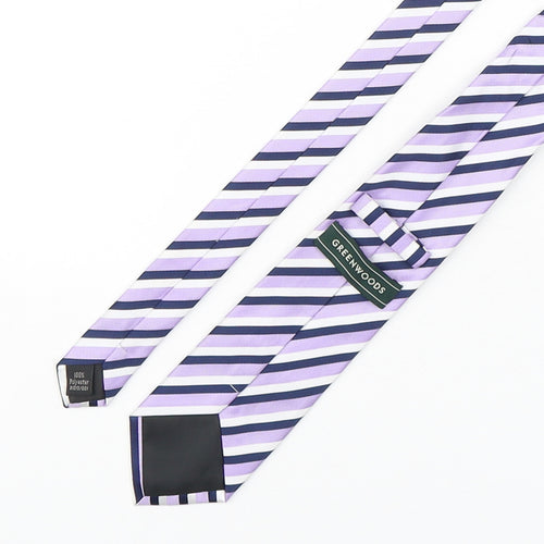 Greenwoods  Mens Multicoloured Striped Polyester Pointed Tie One Size