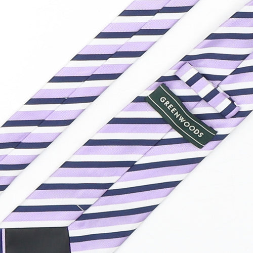 Greenwoods  Mens Multicoloured Striped Polyester Pointed Tie One Size