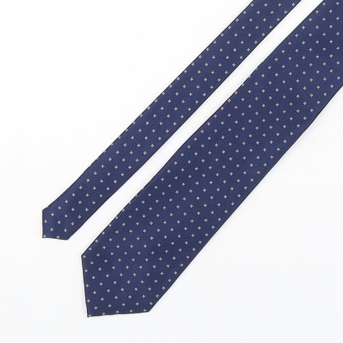 Thomas Nash  Mens Blue Polka Dot Polyester Pointed Tie One Size