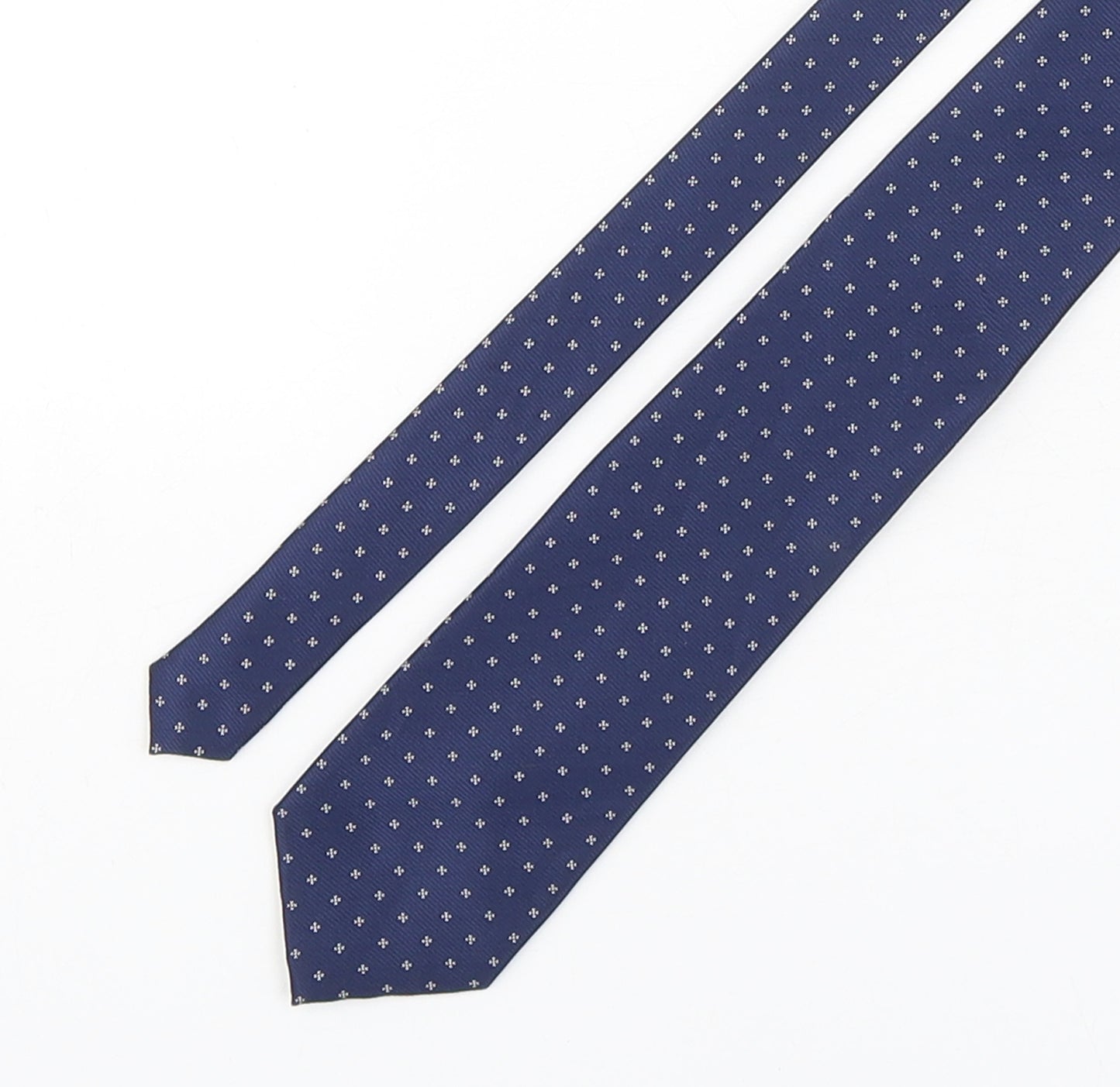 Thomas Nash  Mens Blue Polka Dot Polyester Pointed Tie One Size