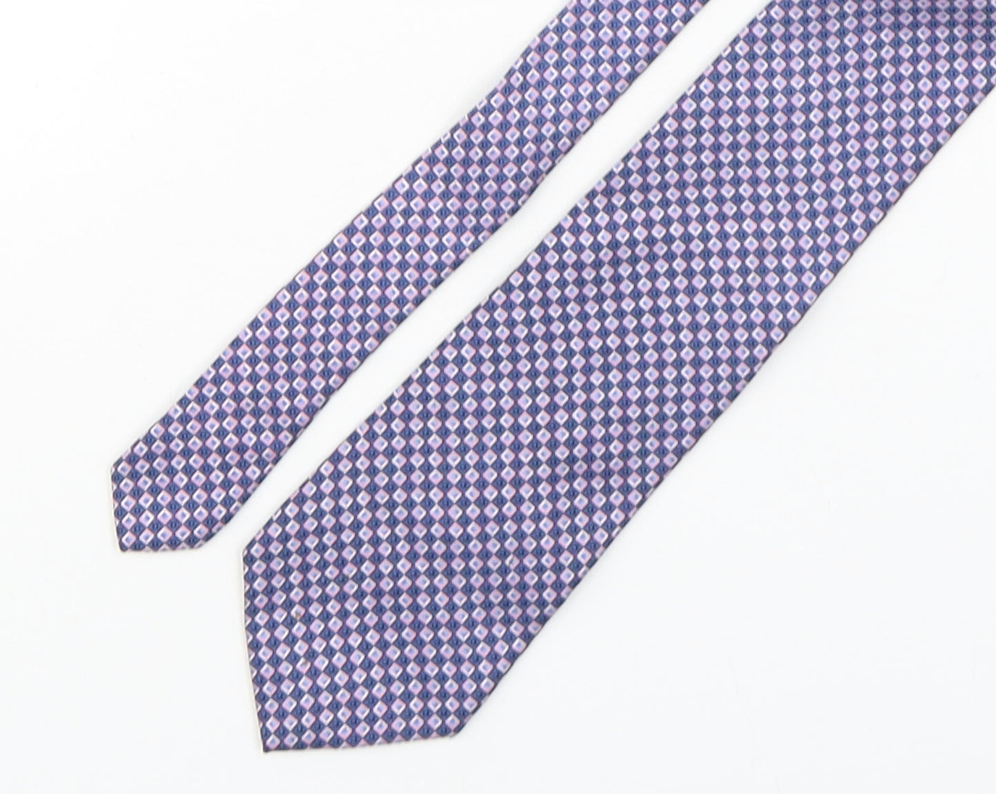 Angelo Bosani Mens Multicoloured Geometric Silk Pointed Tie One Size