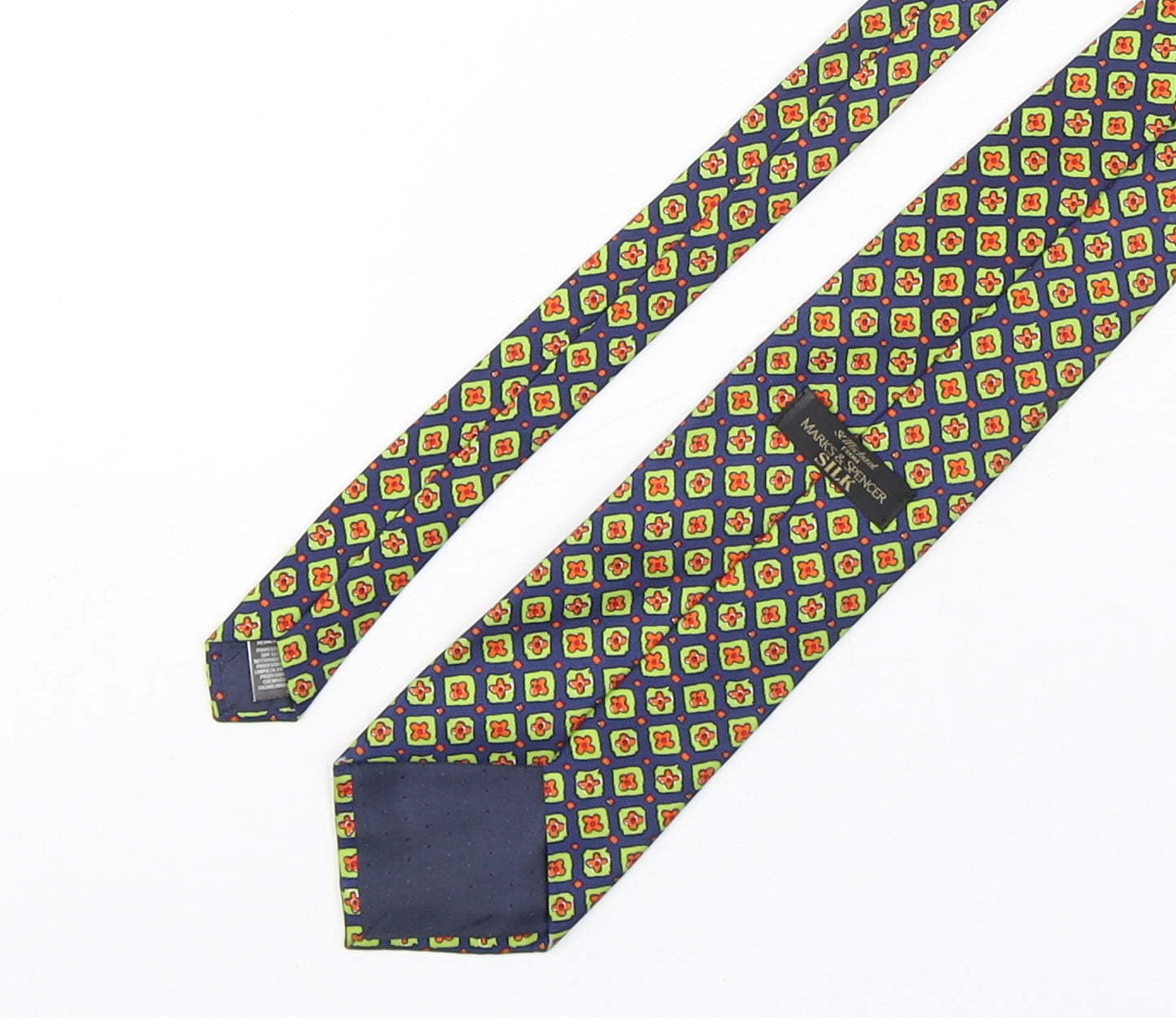 Marks and Spencer Mens Multicoloured Floral Silk Pointed Tie One Size