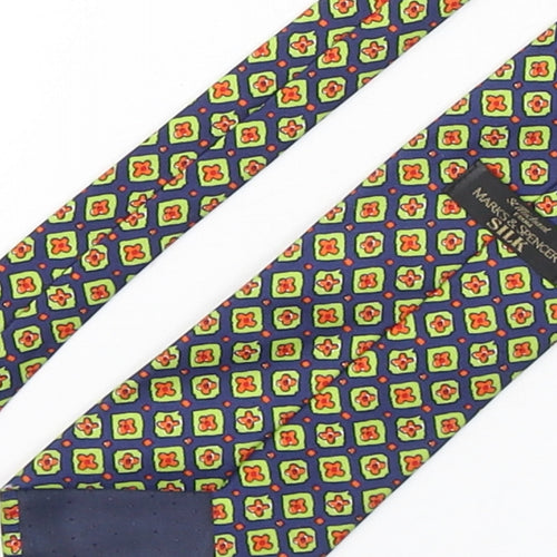 Marks and Spencer Mens Multicoloured Floral Silk Pointed Tie One Size