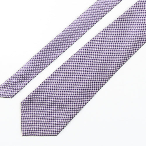 Zantos Mens Purple Plaids & Checks Polyester Pointed Tie One Size