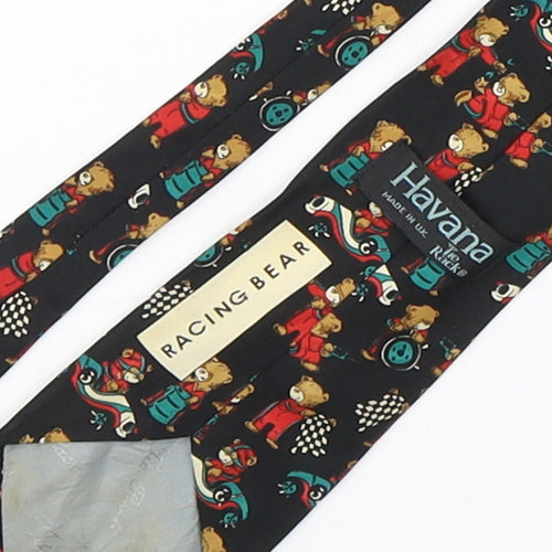 Havana  Mens Multicoloured Geometric Polyester Pointed Tie One Size - Racing Bear