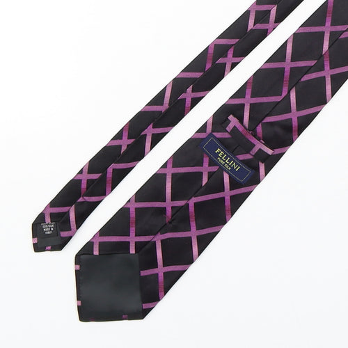 Fellini Mens Multicoloured Geometric Silk Pointed Tie One Size