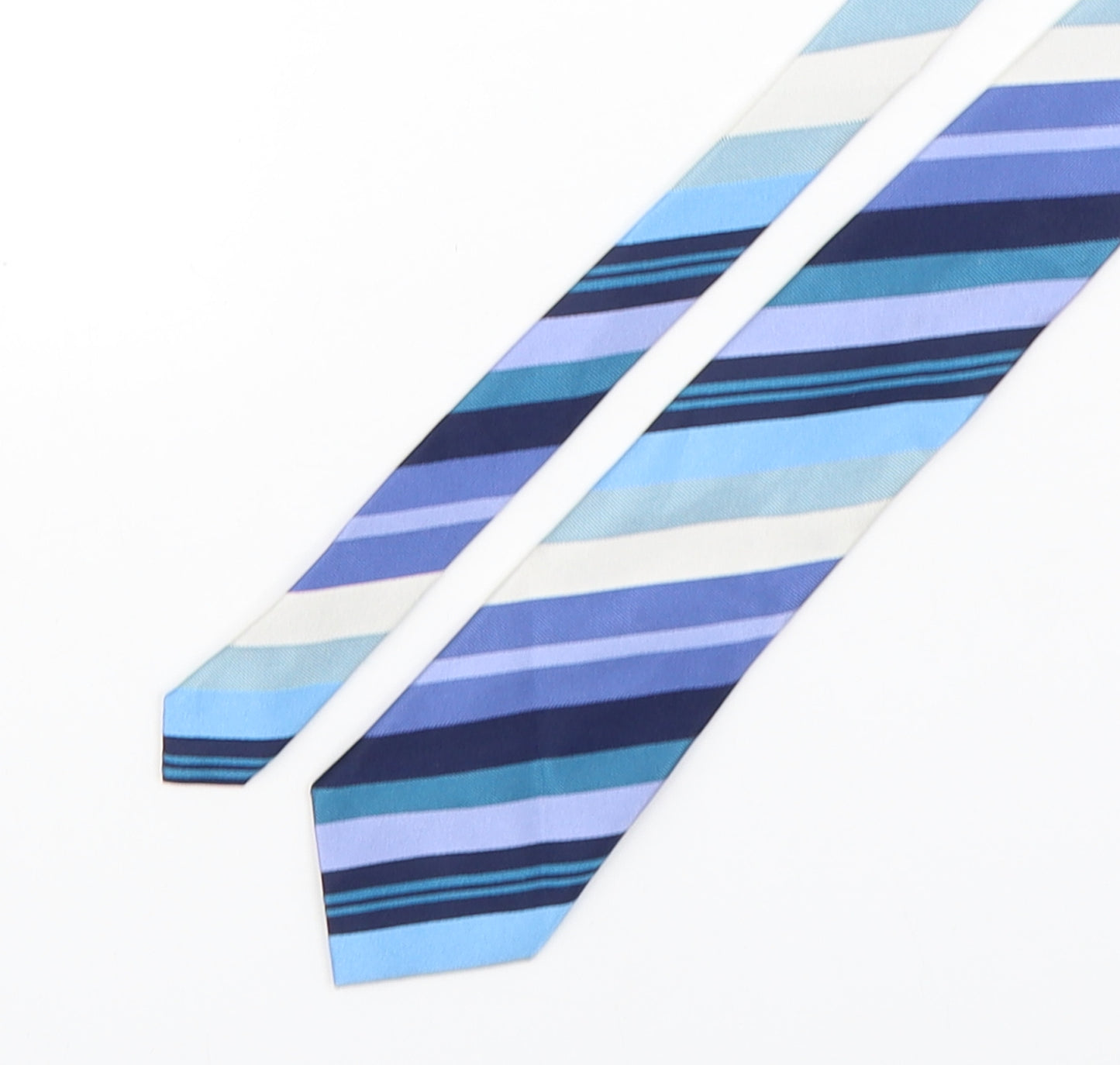 Marks and Spencer Mens Multicoloured Striped Silk Pointed Tie One Size
