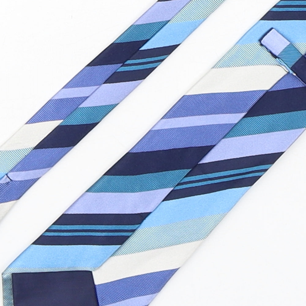 Marks and Spencer Mens Multicoloured Striped Silk Pointed Tie One Size
